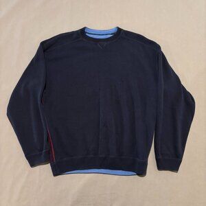 Tommy Bahama Sweatshirt Medium Navy Blue Sweater Heavyweight Fall Dad Style